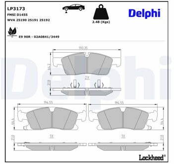 Dodge Remblokkenset, schijfrem LP3173