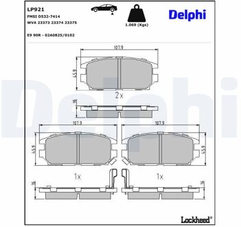 Dodge Remblokkenset, schijfrem LP921