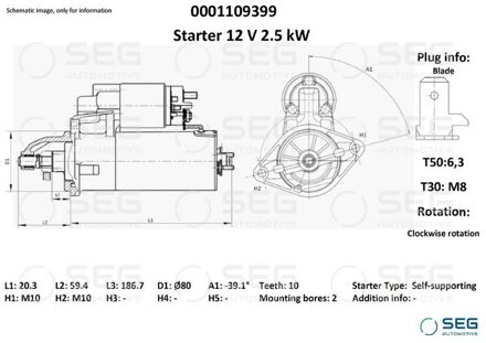 Dodge Starter Dodge 1.7 kw 0001109399