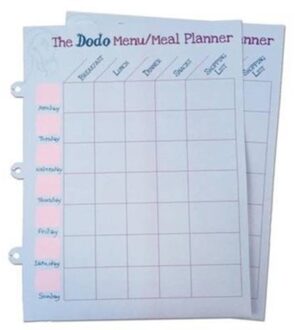 Dodo Pad Weekly Wipe-Clean Menu / Meal Planner - Rebecca Jay