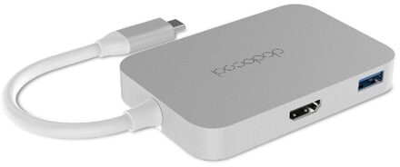 dodocool Aluminum Alloy USB-C to 4-port USB 3.0 Hub with HD Output Port Convert USB Type-C Port into 4 SuperSpeed USB 3.0 Ports and 1 4K HD Output Port for MacBook / MacBook Pro / Google Chromebook Pixel and More Silver