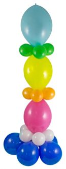 Doe het zelf ballonnen pilaar gekleurd 130 cm Multi