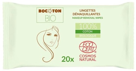 Doekjes Bocoton Organic Make Up Remover Wipes 20 st