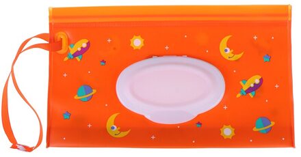 Doekjes Draagtas Clutch En Schone Natte Doekjes Tas Voor Wandelwagen Cosmetische Pouch Met Easy-Carry Snap-Strap 30 Modellen 24Cm * 14Cm Oranje