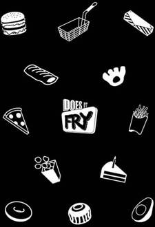 Does It Fry Pattern Women's T-Shirt - Black - 3XL Zwart