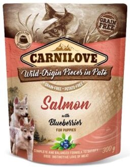 Dog Pouch Pate Salmon with Blueberries for Puppy's 300 gram -  - Honden droogvoer