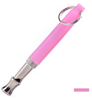 Dog Training Whistle Ultrasone Supersonic Sound Rustig Trainning Fluitjes Pet Training Gehoorzaamheid Messing Verchroomd Fluitje Te roze