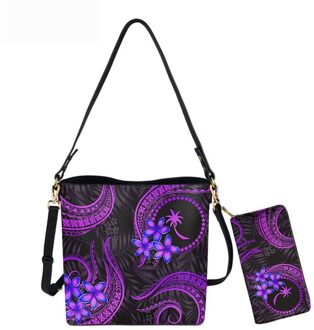 Doginthehole Tassen Voor Vrouwen Chuuk Staten Polynesische Trend Luxe 2 Stks/set Crossbody Tas Met Portemonnee Vrouwelijke Schoudertas HTE2343D61Z21