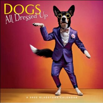 Dogs, All Dressed Up Square Wall Calendar 2025 - Media, Gladstone
