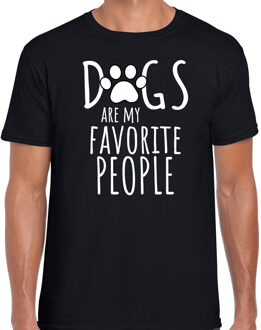 Dogs are my favourite people / Honden zijn mijn favoriete mensen t-shirt zwart voor heren M