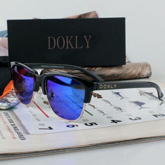 Dokly Echte Spiegel Polaroized Zonnebril Mannen en vrouwen gepolariseerde zonnebril Semi-Randloze Zonnebril eyewear Oculos De Sol DOKLY H1