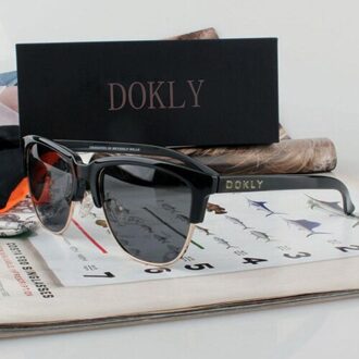 Dokly Echte Spiegel Polaroized Zonnebril Mannen en vrouwen gepolariseerde zonnebril Semi-Randloze Zonnebril eyewear Oculos De Sol DOKLY H2