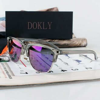 Dokly Echte Spiegel Polaroized Zonnebril Mannen en vrouwen gepolariseerde zonnebril Semi-Randloze Zonnebril eyewear Oculos De Sol DOKLY H5