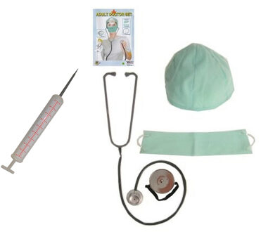 Dokter/Chirurg ziekenhuis verkleed set - accessoires 5-delig - kunststof