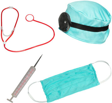 Dokter/Chirurg ziekenhuis verkleed set - accessoires 5-delig - kunststof