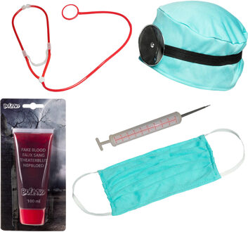 Dokter/chirurg ziekenhuis verkleed set - accessoires 6-delig - kunststof