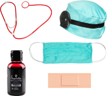 Dokter/chirurg ziekenhuis verkleed set - accessoires 6-delig - kunststof