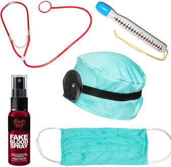 Dokter/chirurg ziekenhuis verkleed set - accessoires 6-delig - kunststof