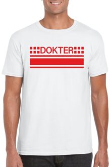 Dokter logo t-shirt wit voor heren 2XL