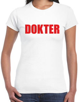 Dokter verkleed t-shirt wit voor dames S