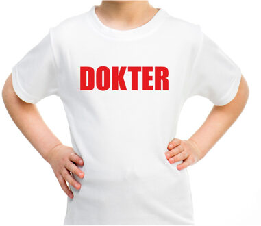 Dokter verkleed t-shirt wit voor kinderen M (134-140)