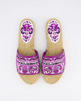 Dolce and Gabbana Dames maiolica viola slipper Paars - 37