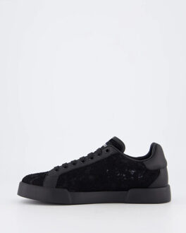 Dolce and Gabbana Dames portofino logo sneaker - maat 38 Zwart