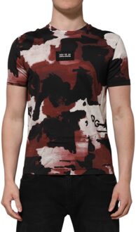 Dolce & Gabbana Abstract Print Korte Mouwen T-shirt - maat Bruin