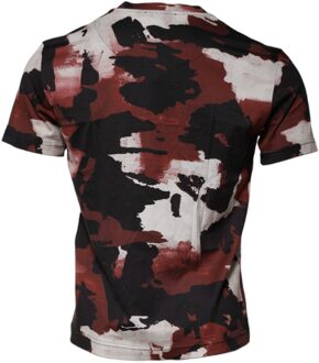 Dolce & Gabbana Abstracte Print T-shirt Donkerrood