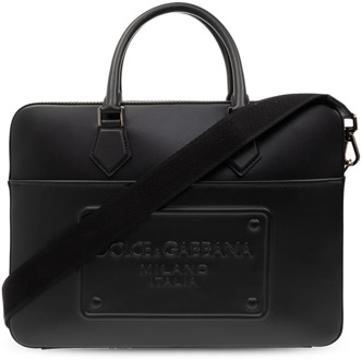 Dolce & Gabbana Aktetas met logo Dolce & Gabbana , Black , Heren - ONE Size