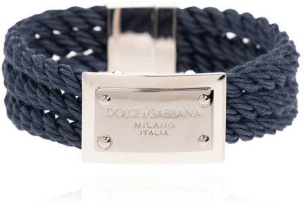 Dolce & Gabbana Armband met logo Dolce & Gabbana , Blue , Heren - ONE Size