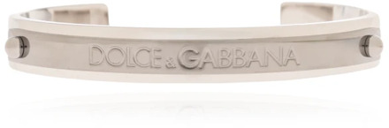 Dolce & Gabbana Armband met logo Dolce & Gabbana , Gray , Heren - ONE Size