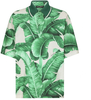 Dolce & Gabbana Banana-tree Print Polo Shirt Dolce & Gabbana , Green , Heren - M,S