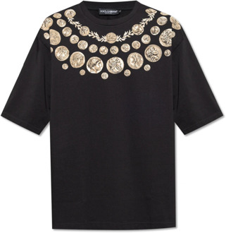 Dolce & Gabbana Bedrukt T-shirt Dolce & Gabbana , Black , Heren - S,Xs