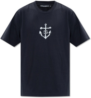 Dolce & Gabbana Bedrukt T-shirt Dolce & Gabbana , Black , Heren - Xl,L,M,S