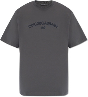 Dolce & Gabbana Bedrukt T-shirt Dolce & Gabbana , Gray , Heren - 2Xl,Xl,L,M,S,Xs