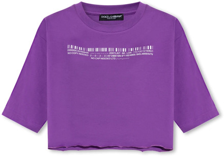 Dolce & Gabbana Bedrukt T-shirt Dolce & Gabbana , Purple , Dames - S