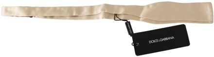 Dolce & Gabbana Beige Slim Skinny Herenstropdas 100% Zijde Stropdas Veelkleurig