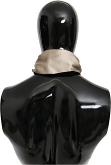 Dolce & Gabbana Beige Zijde Viscose Wikkel Zwart Achterkant Heren Sjaal Veelkleurig - One Size