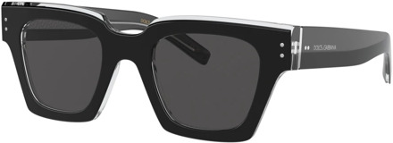 Dolce & Gabbana Black Crystal/Dark Grey Sunglasses Dolce & Gabbana , Black , Heren - 48 MM