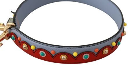 Dolce & Gabbana blauw en rode schouderriem leerblauwe handtas heren accessoire - One Size