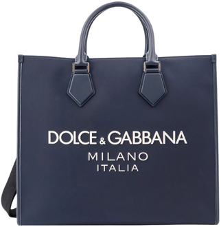Dolce & Gabbana Blauwe Handtas met Verstelbare Schouderband Dolce & Gabbana , Blue , Heren - ONE Size