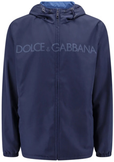Dolce & Gabbana Blauwe Hoodie met Rits Dolce & Gabbana , Blue , Heren - Xl,L