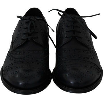 Dolce & Gabbana Blauwe Leren Wingtip Oxford Dress Schoenen - maat