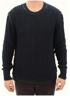 Dolce & Gabbana Blauwe Runway Net Pullover Netted Sweater Dolce & Gabbana , Blue , Heren - M