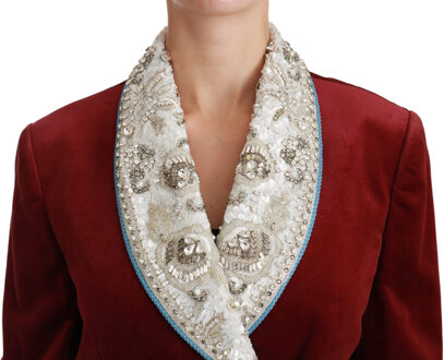 Dolce & Gabbana Blazerjasje van Rood Fluweel Barok Kristal voor dames - maat Veelkleurig
