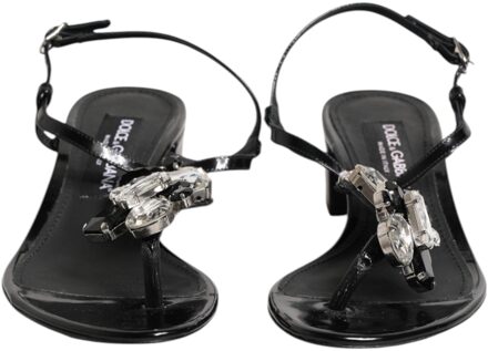 Dolce & Gabbana Bloemdetail Sandalen - maat Zwart