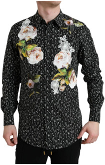 Dolce & Gabbana Bloemen Katoenen Slim Fit Overhemd Dolce & Gabbana , Multicolor , Heren - 2XL