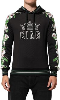 Dolce & Gabbana Bloemen Mouw Graphic Hoodie Zwart - EU 46