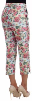 Dolce & Gabbana Bloemenbrokaat Broek Korte Stijl Lichtroze - EU 40 / UK 12